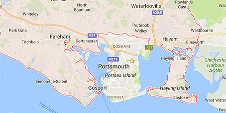 map of southern hampshire